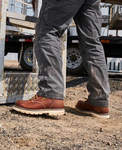 Keen Men's Cincinnati 6" Waterproof 90° Heel Boot (Soft Toe) Tuscan Red/Sandshell