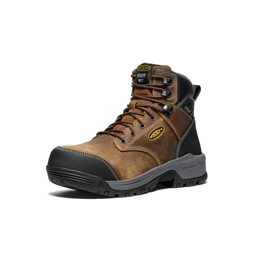 Keen Men's Evanston 6" Waterproof Boot INT MET (Carbon Toe) Bison/Black