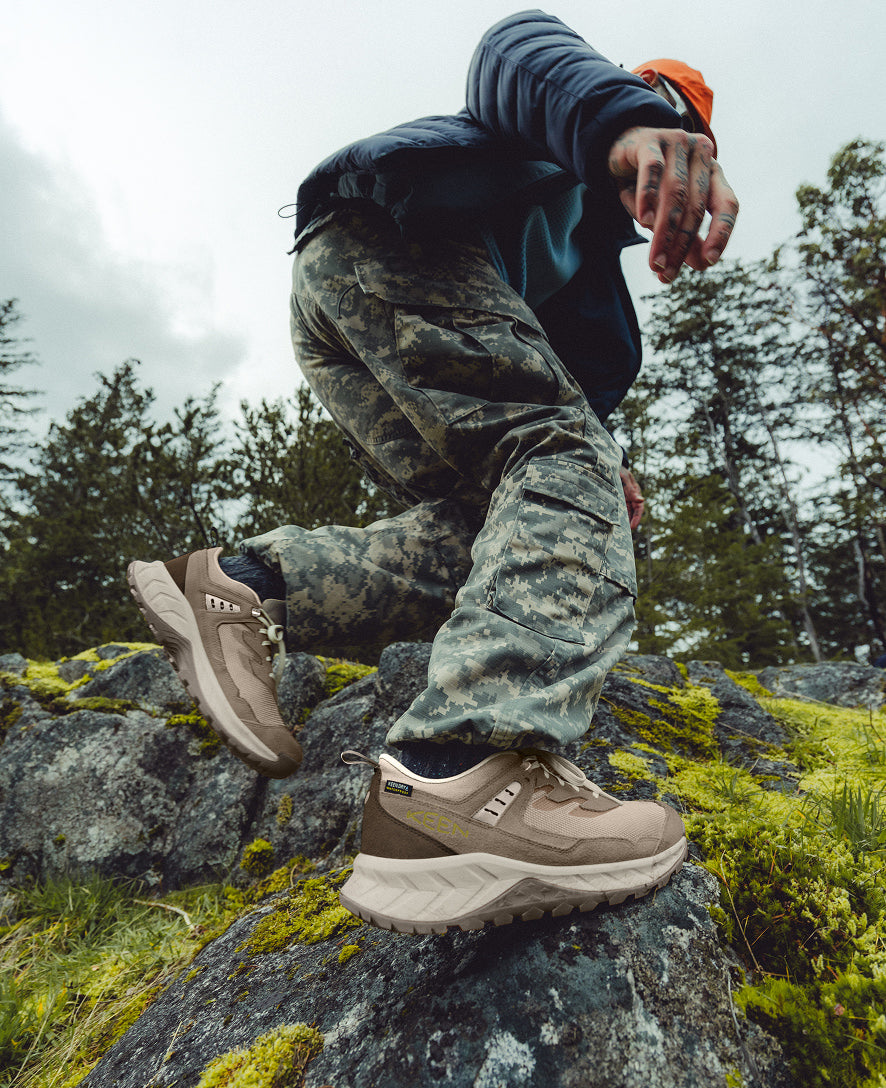 Keen Men's Hightrail Vented Hiking Shoe Brindle/Cream Gold